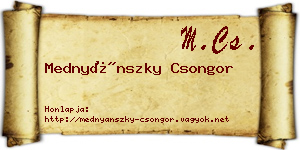 Mednyánszky Csongor névjegykártya